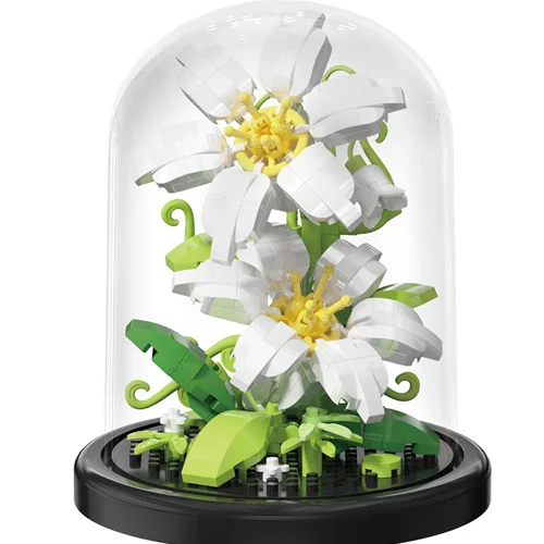 لگو گل های شکوفه لیلی جولکنویا با محفظه شفاف Jollcnoia Lily Bloom 7242
