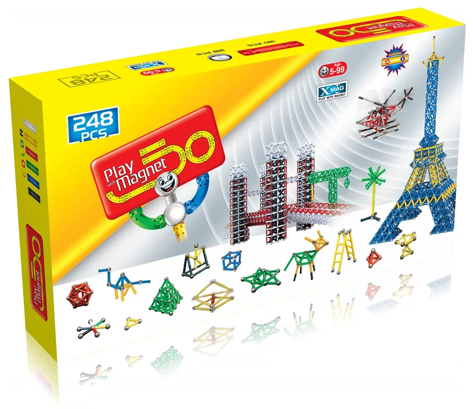 بازی مگ مغناطیسی 248 قطعه با قیمت استثنائی XMag  248 pcs pcs play magnet