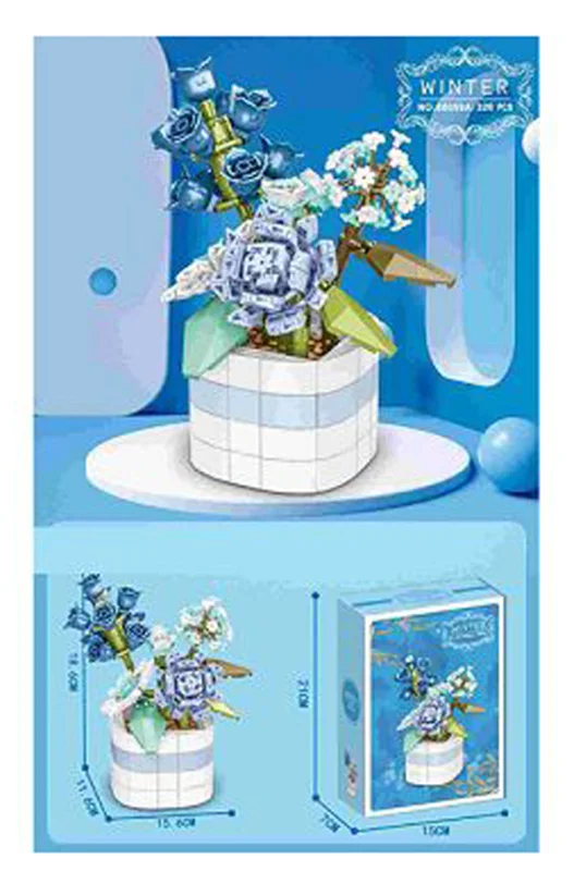 جزئیات ساقهها و گلبرگها در لگو Floral Fragrance Winter