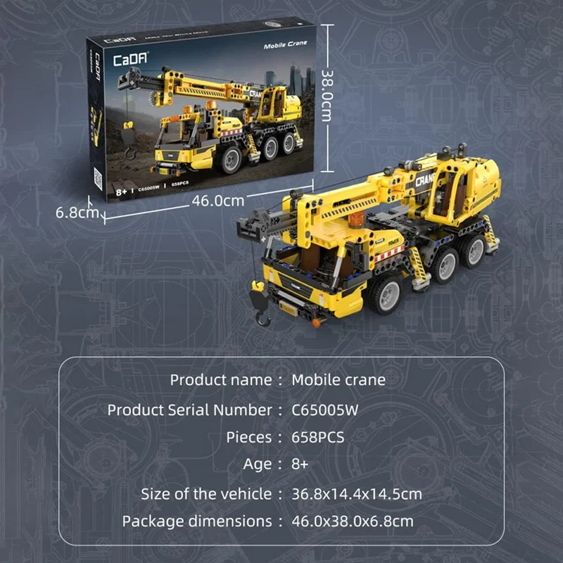 خرید لگو کادا «جرثقیل متحرک فناوری تکنولوژی» Cada Blocks Technology Crane Construction Vehicle Kit C65005W