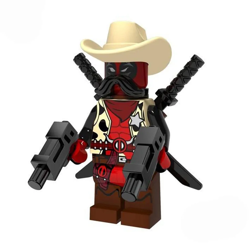 آدمک لگویی فله مینی فیگور لگویی «ددپول کلانتر» Kopf Pogo Marvel Series Minifigure Sheriff Deadpool PG-1409