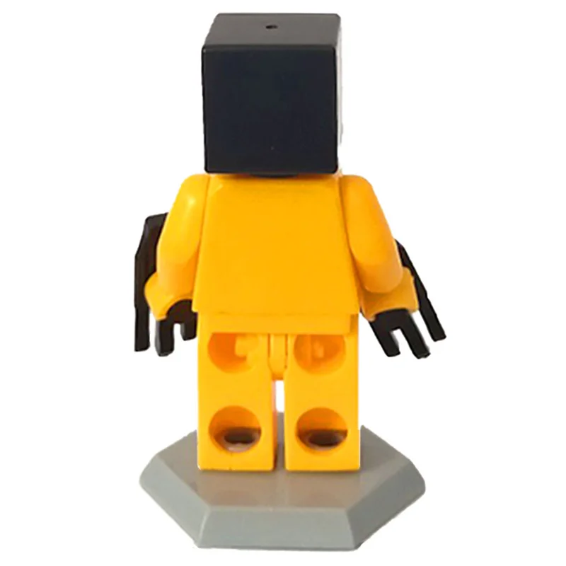 مینی فیگور لگو ولورین ماینکرفتی از نمای پشت با جزئیات پیکسلی لباس با سلاحهای سیاه و نقره ای