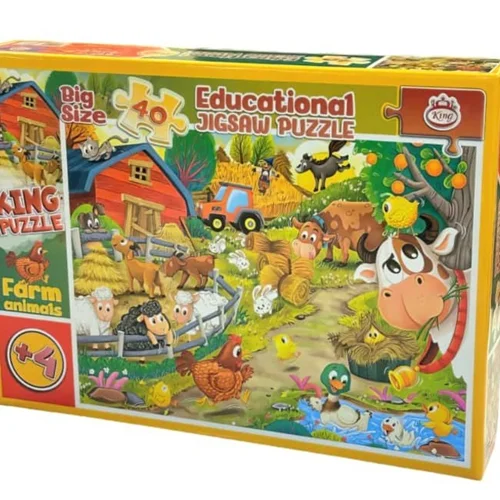 پازل کینگ 40 تکه حیوانات مزرعه Farm Animals