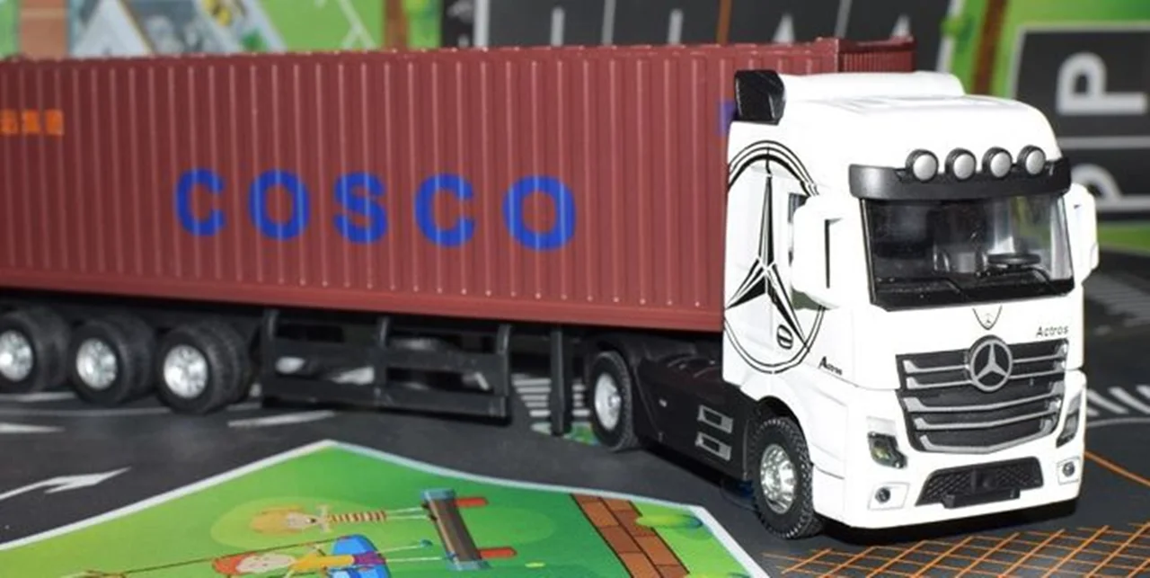خرید ماشین فلزی «ماکت کامیون تریلی بنز آکتروس کانتینردار آلیاژی» ماشین فلزی Alloy Model Car Mercedes Benz Actros container truck JG2602