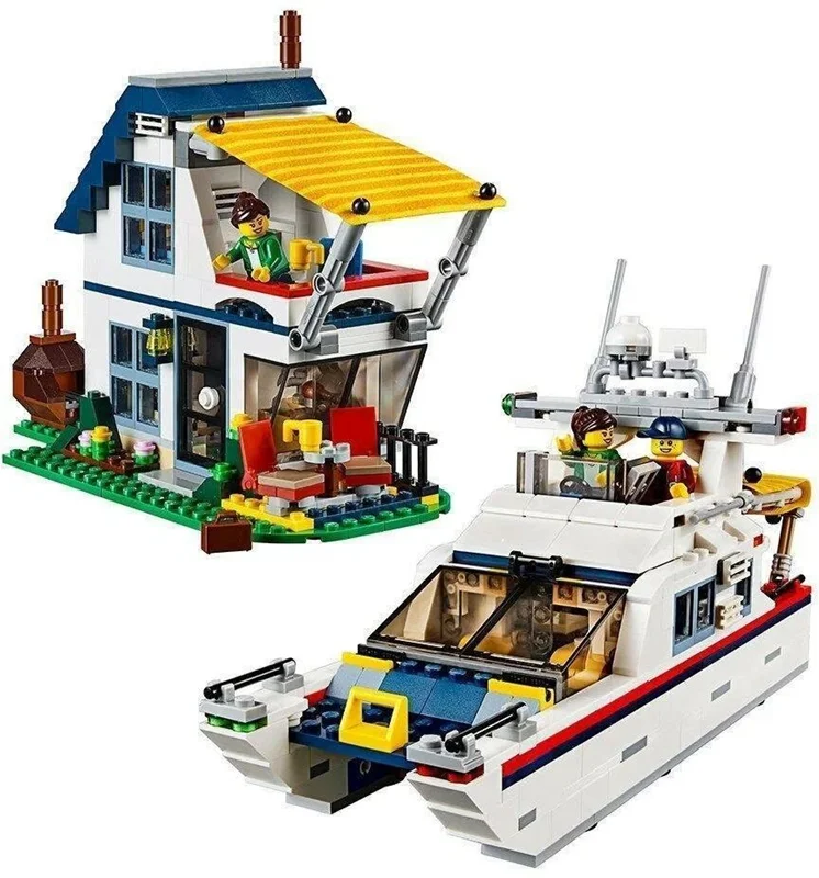 خرید لگو بریک آرشیتکت «کمپینگ تعطیلات» Building Blocks Brick Architect Holiday camping car yacht villa  3117