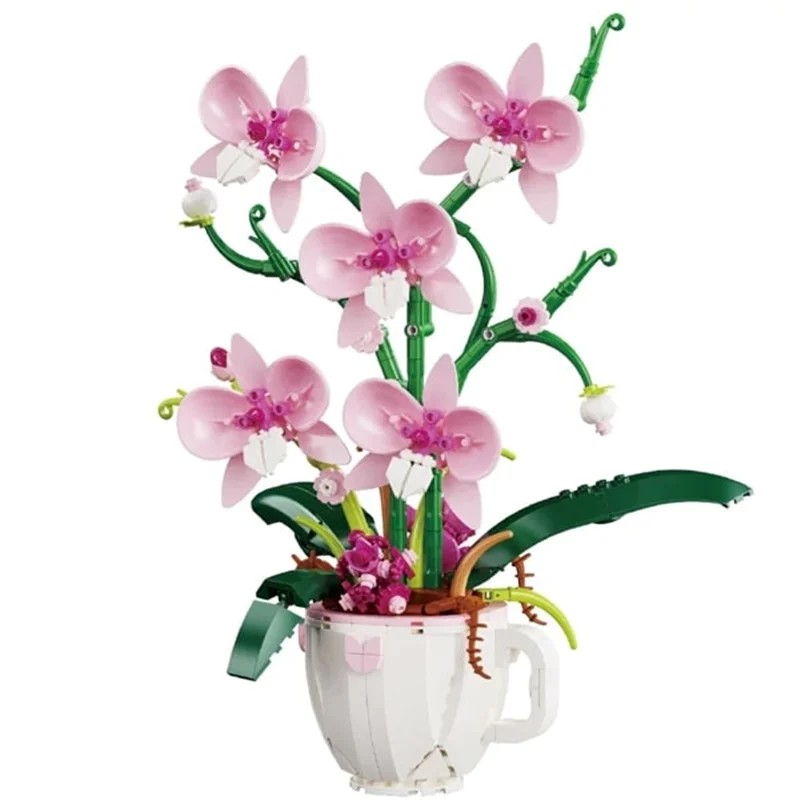 نمای جلو از لگو گل ارکیده در فنجان - Orchid in Coffee Cup