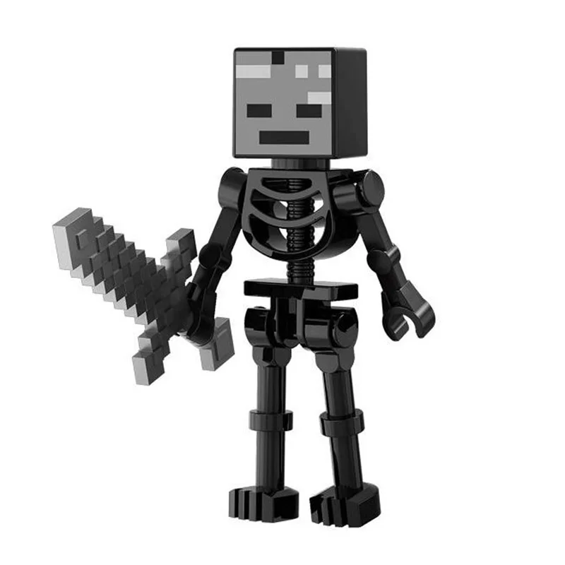 زاویه سهبعدی مینی فیگور Wither Skeleton با بدن اسکلتبندی
