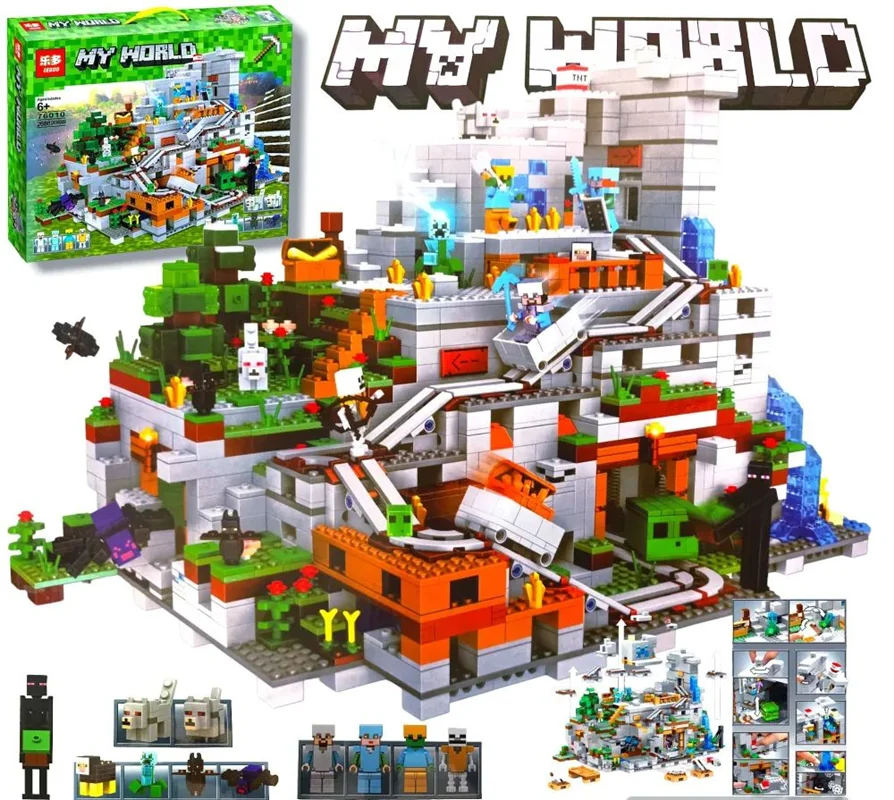 خرید لگو ماینکرفت لگو غار لگو کوهستان لگو «ماینکرفت غار کوهستان» Lego My World Minecraft Mountain Cave 76010