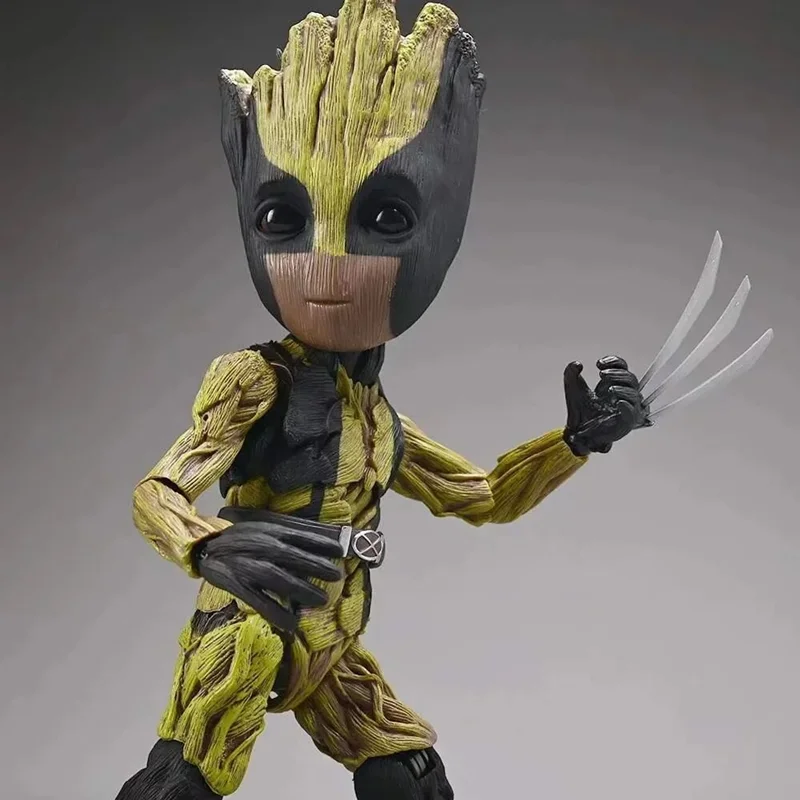 فیگور گروت در لباس ولورین Groot Tree Man Cos Wolverine نمای روبرو