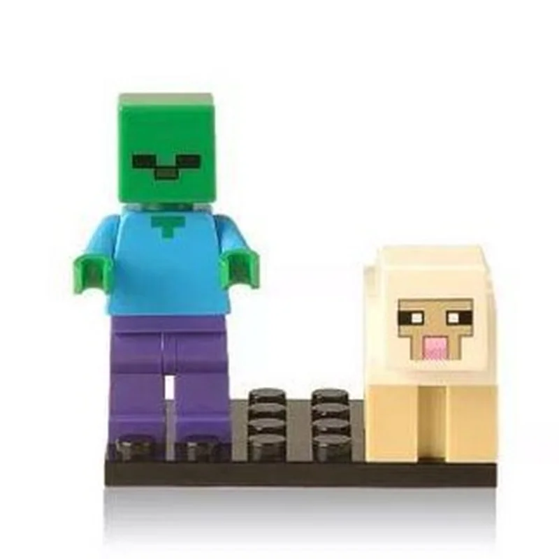 نمای جلوی مینی فیگور زامبی با گوسفند Zombie With Sheep