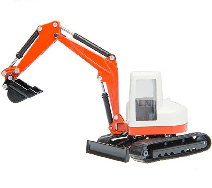 ماکت فلزی هوایی تویز های تراک «ماشین بیل مکانیکی سفید و نارنجی» Hy Truck Huayi Toys Diecast Excavator Orange White 6012-4
