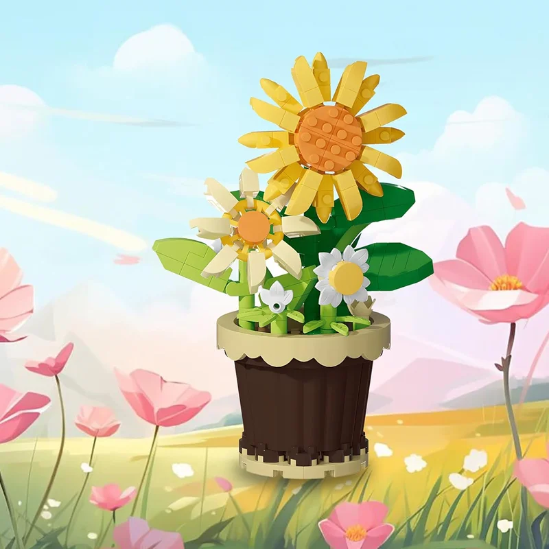 لگو گلدان گل آفتابگردان Beauty Of Flower Sunflower 7222 در حیاط خانه