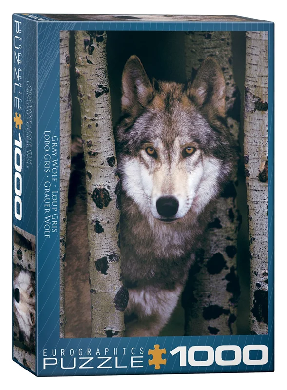 جعبه بستهبندی پازل یوروگرافیک 1000 تکه گرگ خاکستری