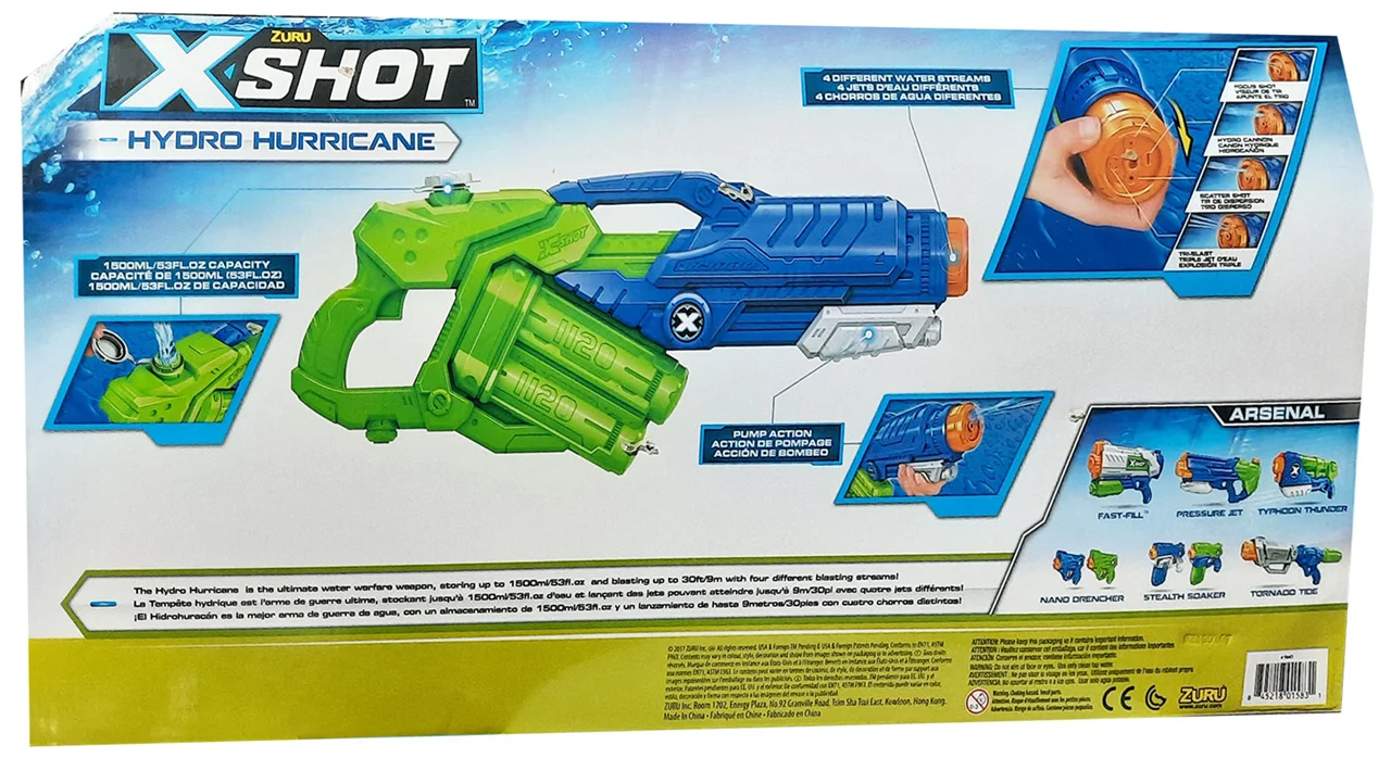 خرید زورو ایکس شات «تفنگ آبپاش ایکس شات هیدرو هوریکن»  Zuru X Shot Hydro Hurricane Water Gun 5641