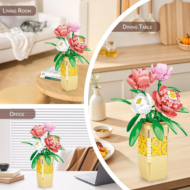 نمای چند حالتی محصول گل صدتومانی فلوور استودیو Peony 9115A