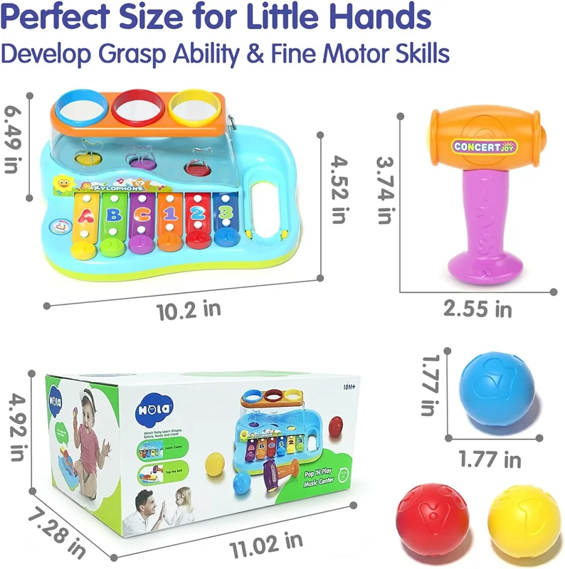 خرید اسباب بازی هولا تویز هولی تویز هالی تویز «مرکز موسیقی پاپ ان پلی» Hola Toys Pop 'N Play Music Center A856