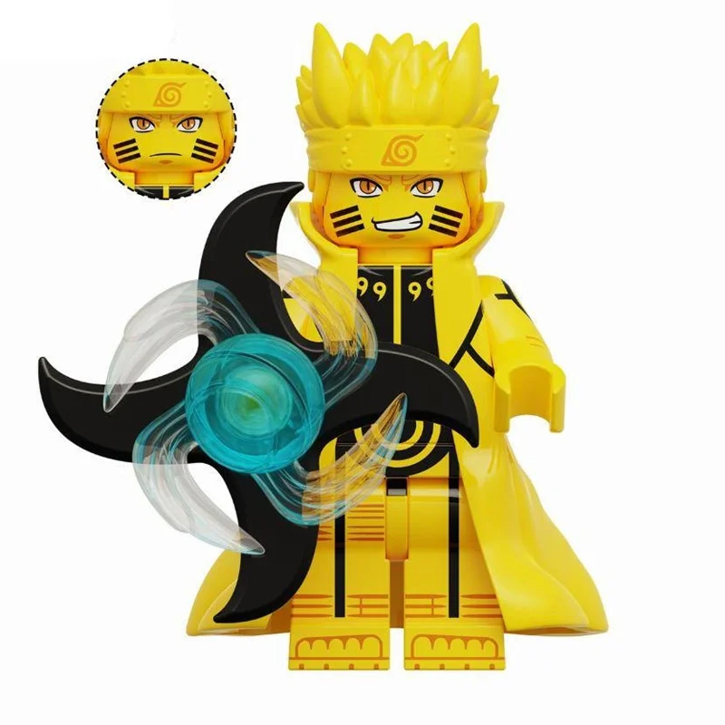نمای جلو مینی فیگور لگو ناروتو اوزوماکی Naruto Uzumaki با جوتسو