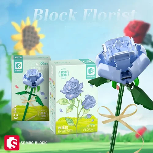 لگو شاخه گل رز آبی Blue Rose 611005B