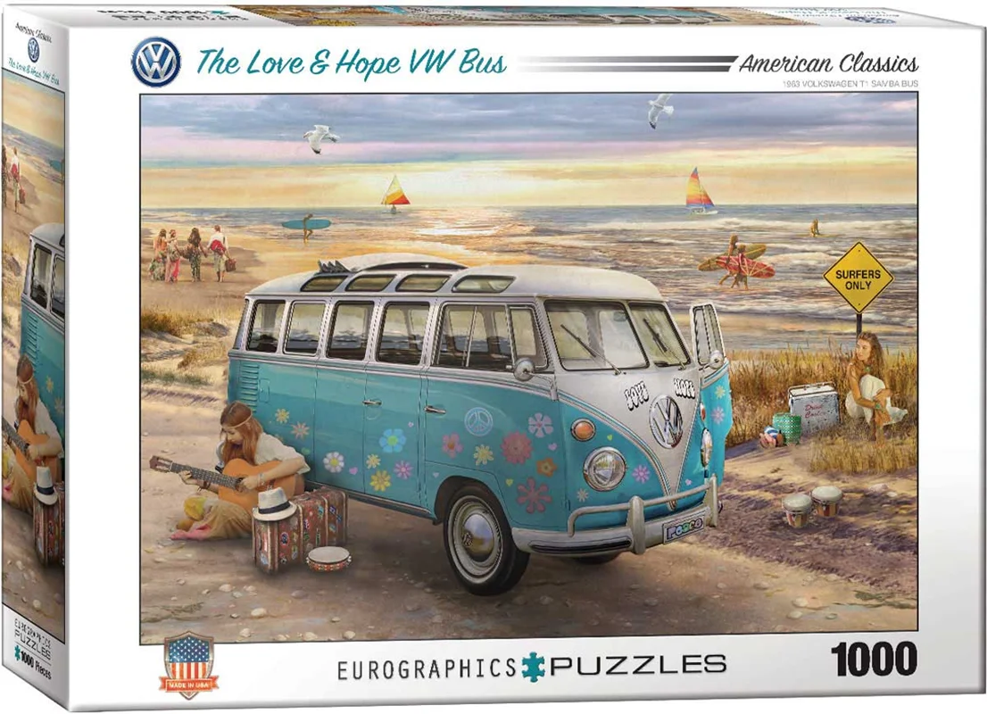 پازل یوروگرافیک 1000 تکه «اتوبوس عشق و امید» Eurographics Puzzle The Love & Hope VW Bus 1000 pieces 6000-5310
