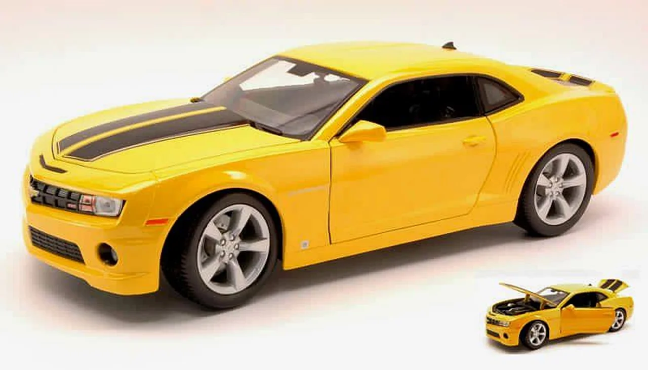 خرید ماشین فلزی مایستو «شورولت کامارو 2010 SS RS» ماشین فلزی Maisto Chevy Camaro SS RS, Yellow w/ Black Stripes 31173