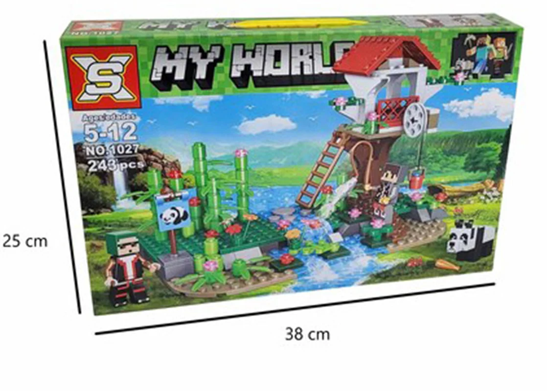 خرید لگو ساختنی مای ورلد «ماینکرافت خانه درختی پاندا» Building Blocks My World Minecraft Panda Tree House lego 1027