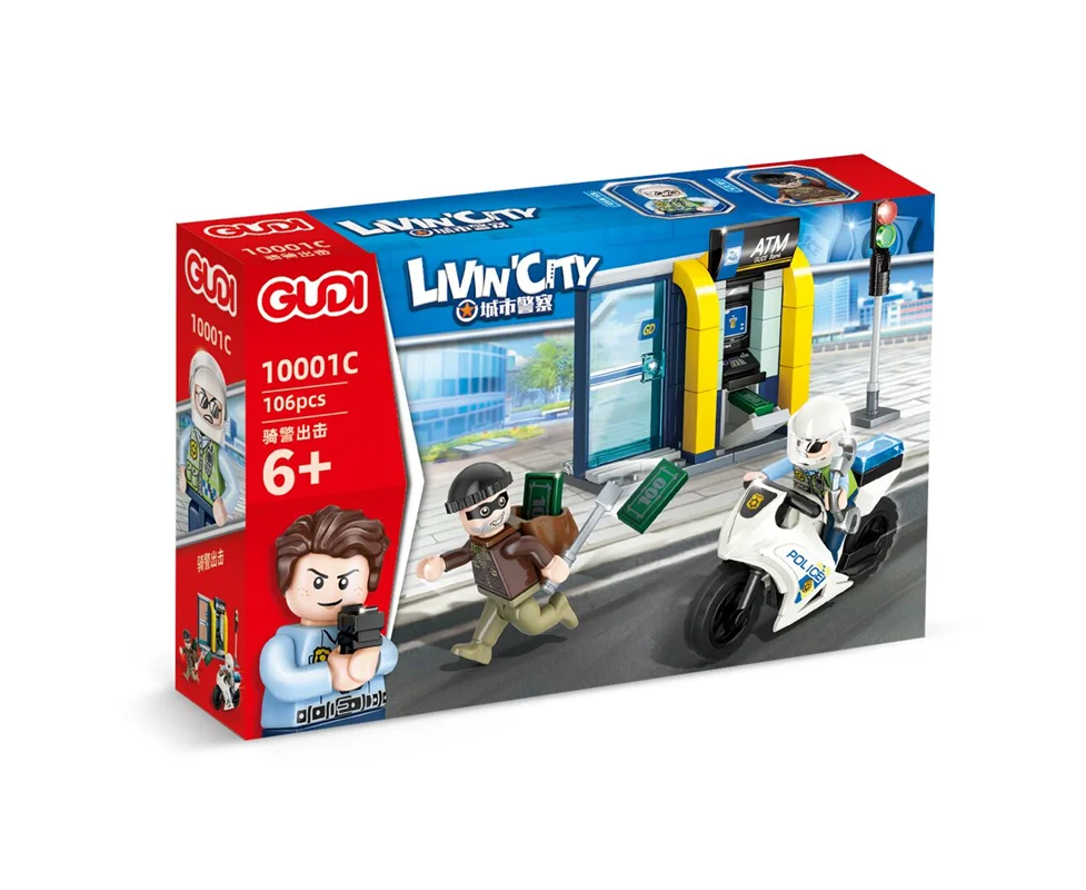 خرید لگو ساختنی زینلکسین گودی «لیوین سیتی، مجموعه دزد و پلیس» لگو  Xinlexin Gudi Lego Livin City 10001A-10001B- 10001C-10001D
