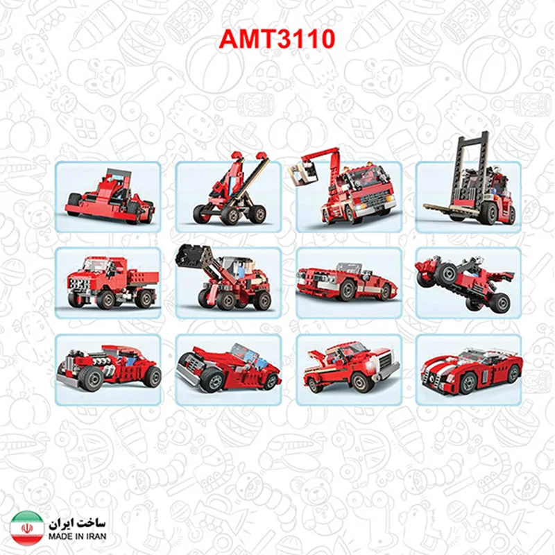 خرید لگو آواتویز «ماشین مسابقه 23 مدل» Avatoys Bricks Car Lego Amt3110
