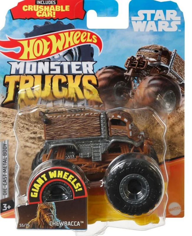 خرید ماشین فلزی ماکت فلزی ماشین فلزی هات ویلز کامیون های هیولا «چوباکا» ماشین فلزی Hot Wheels Monster Trucks Chewbacca Crushable Car FYJ44 55/75