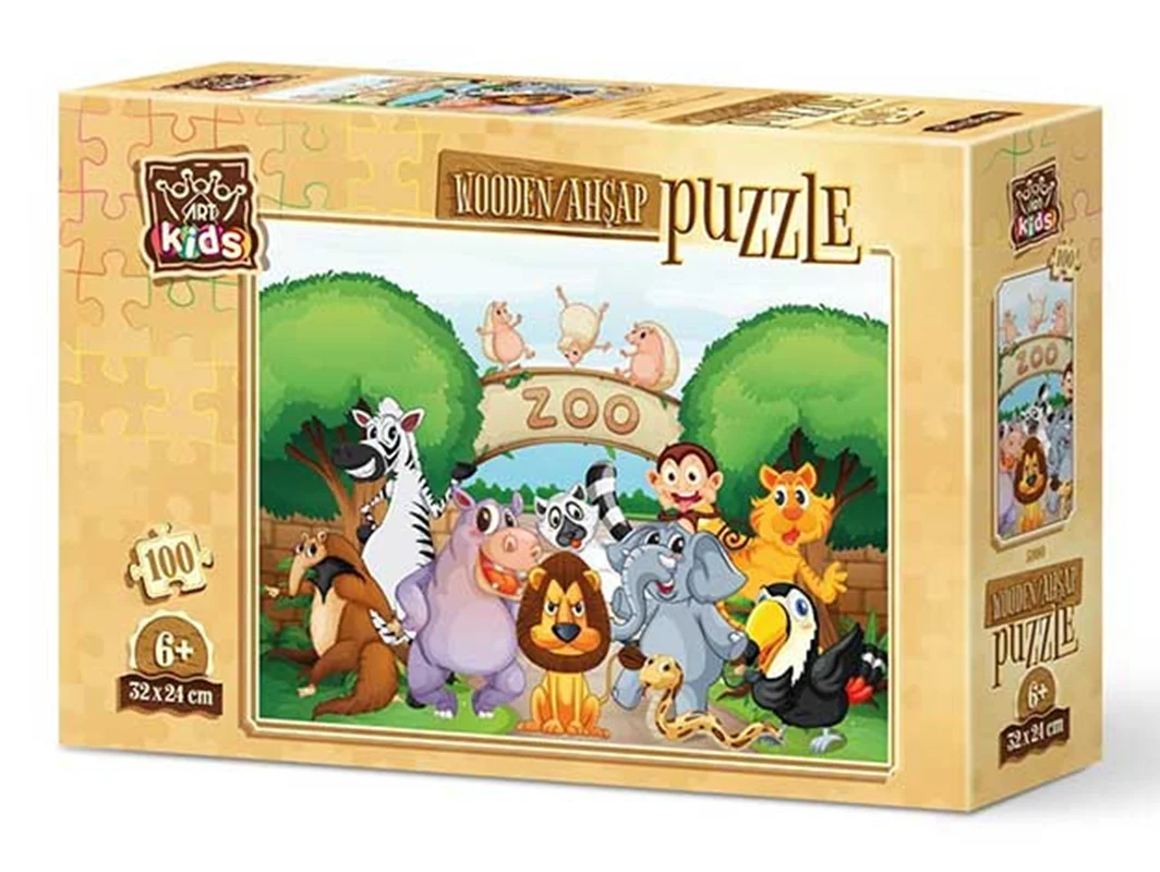 آرت پازل کودکان چوبی 100 تکه «به باغ وحش خوش آمدید»  Art Puzzle Kids Welcome To The Zoo Wooden Puzzle 100 pcs 59000