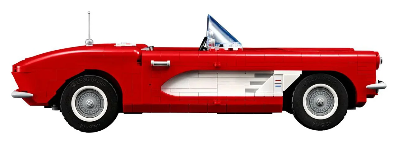 "LEGO Brand Icons Corvette 10321 - مجموعه ساختنی ماشین کلاسیک کوروت با جزئیات دقیق و طراحی زیبا."