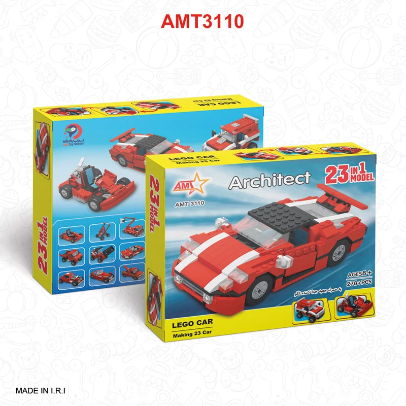 خرید لگو آواتویز «ماشین مسابقه 23 مدل» Avatoys Bricks Car Lego Amt3110