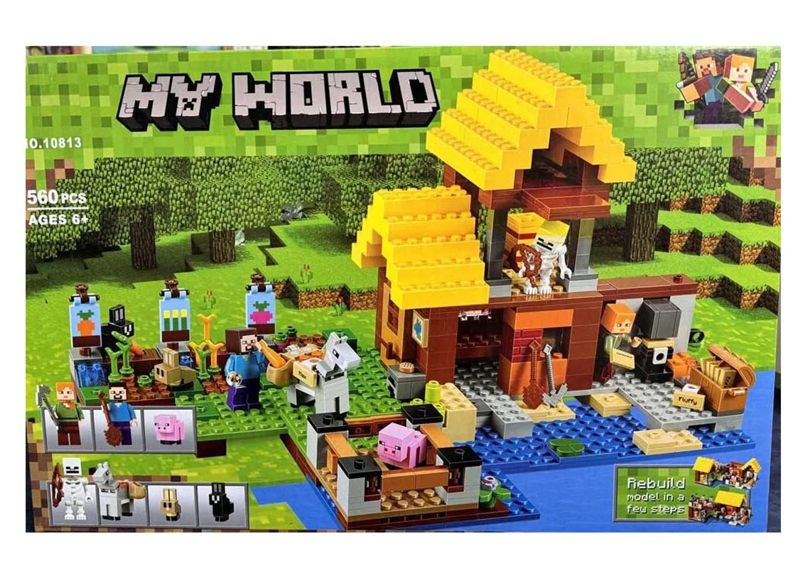 لگو ماینکرافت مزرعه کنار رودخانه Lego Minecraft My World 10813 - نمای جلوی جعبه بستهبندی