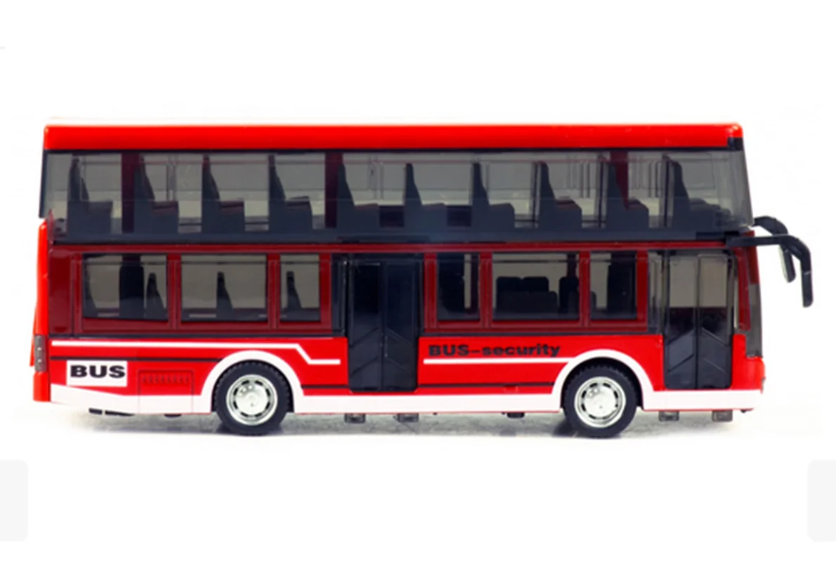 خرید ماشین فلزی یدینگ «اتوبوس دو طبقه عقبکش موزیکال، نور و صدا» ماشین فلزی Yeading Toys Bus Securtity Metal double-decker bus Yeading YD632