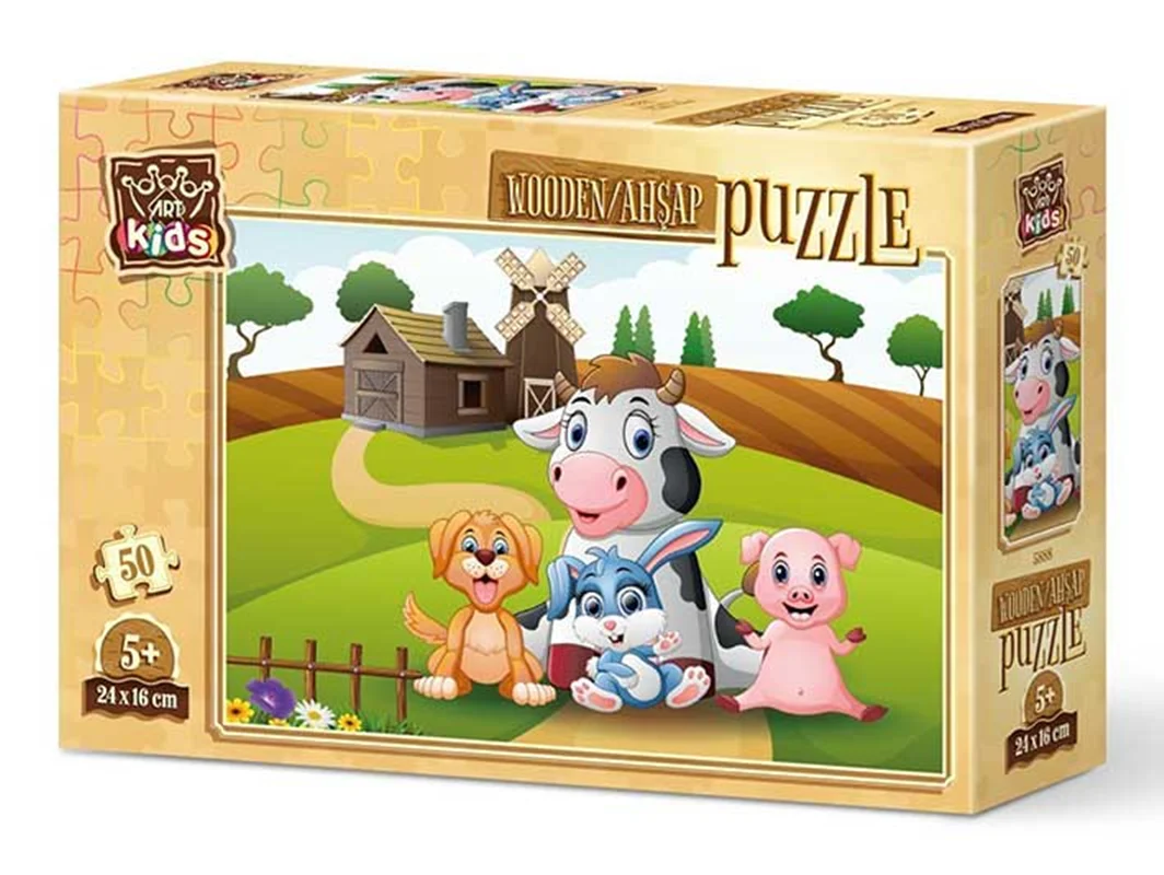 خرید آرت پازل کودکان چوبی 50 تکه «وضعیت مزرعه»  Heidi Art Puzzle Kids Farm Pose Wooden Puzzle 50 pcs 5888