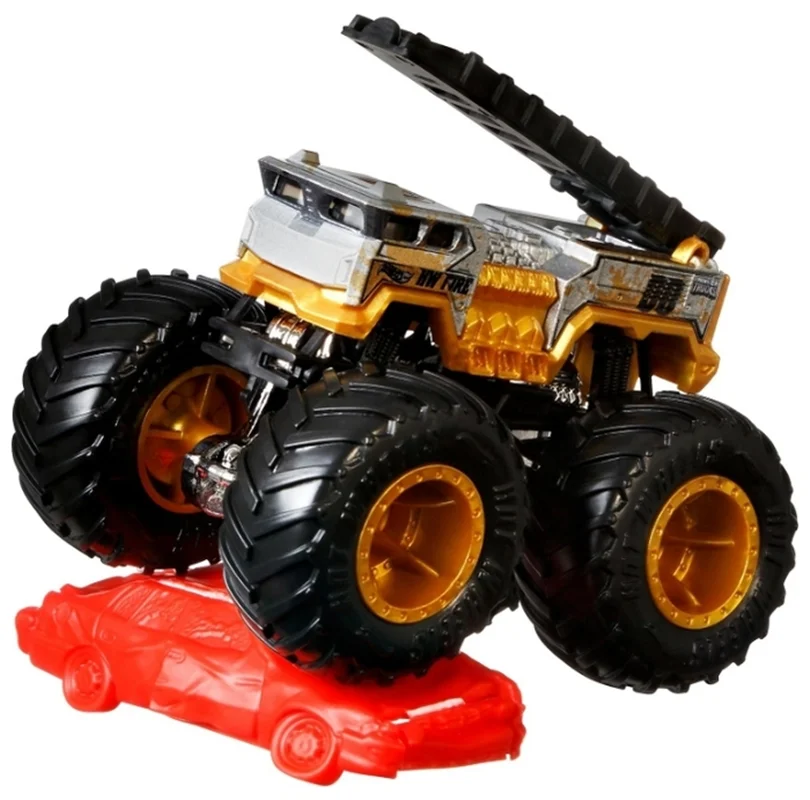 خرید ماشین فلزی ماکت فلزی ماشین فلزی هات ویلز کامیون های هیولا «5 آلارم» ماشین فلزی Hot Wheels Monster Trucks 5 Alaram Stunt Strome FYJ44 1/10 15/75