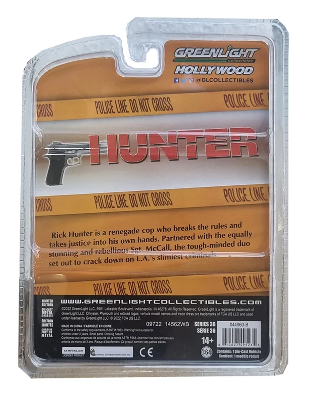 خرید 1977 ماشین پلیموس فیوری ماشین فیلم هانتر Hunter ماشین فلزی، ماشین هالیوود ماشین فلزی گرین لایت ماشین «1977 پلیموس فیوری در فیلم هانتر Hunter» ماکت فلزی  Greenlight Collectibles Hollywood 1977 Plymouth Fury 44960-B