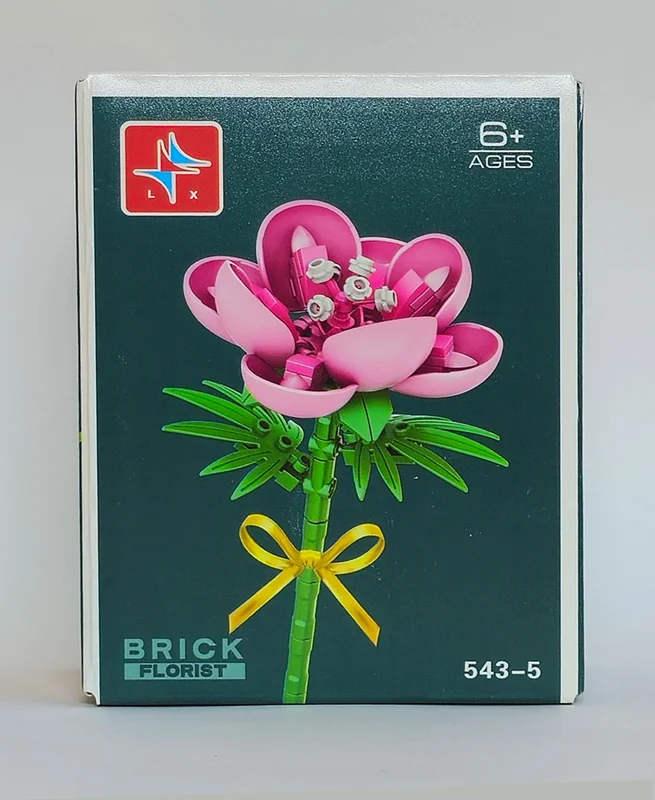 نمای جلوی جعبه لگو شاخه گل هیبیسکوس LX Brick Hibiscus Flower 543-5