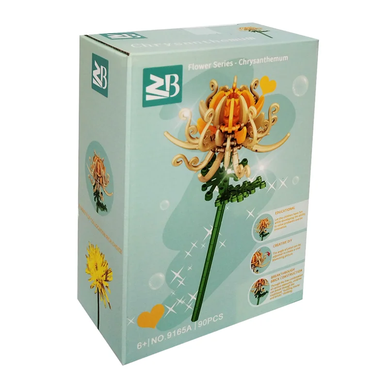 نمای سهبعدی از مدل ساختهشده گل داوودی Chrysanthemum