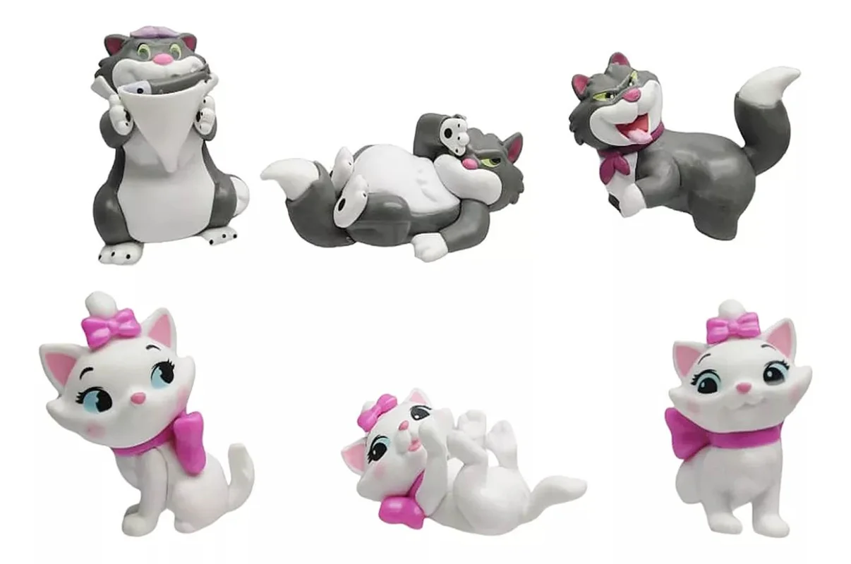 نمای کامل ست 6 تایی گربهها تصویر 1: ست 6 تایی گربههای لوسیفر و ماری – نمای نزدیک از جزئیات