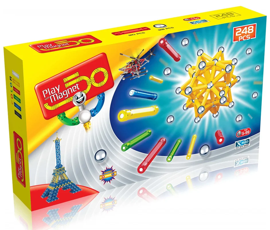 بازی مگ مغناطیسی 248 قطعه با قیمت استثنائی XMag  248 pcs pcs play magnet