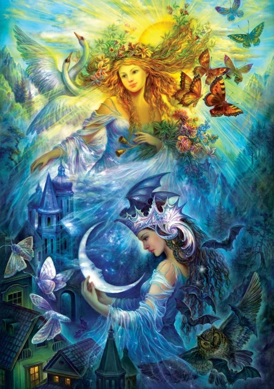 خرید آرت پازل 1000 تکه «پرنسس های روز و شب» Heidi Art Puzzle Day and Night Princesses 1000 pcs 5218