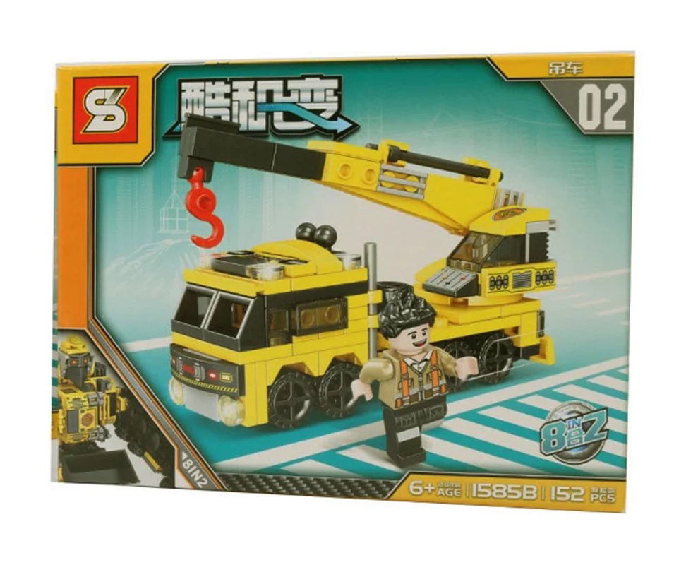 خرید لگو اس وای «ماشین های مهندسی و راهسازی، جرثقیل» SY Block Engineering Series Lego 1585b