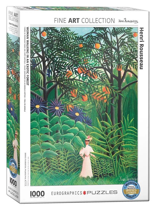 نمای جعبه پازل یوروگرافیک 1000 تکه زن در جنگل عجیب