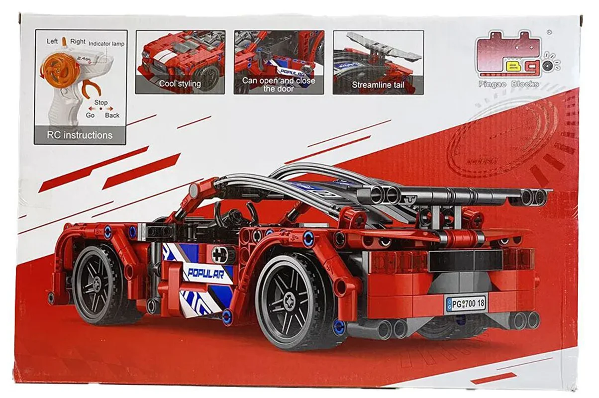 لگو ماشین کنترلی Pingao RC Car 70018 – نمای پشت جعبه