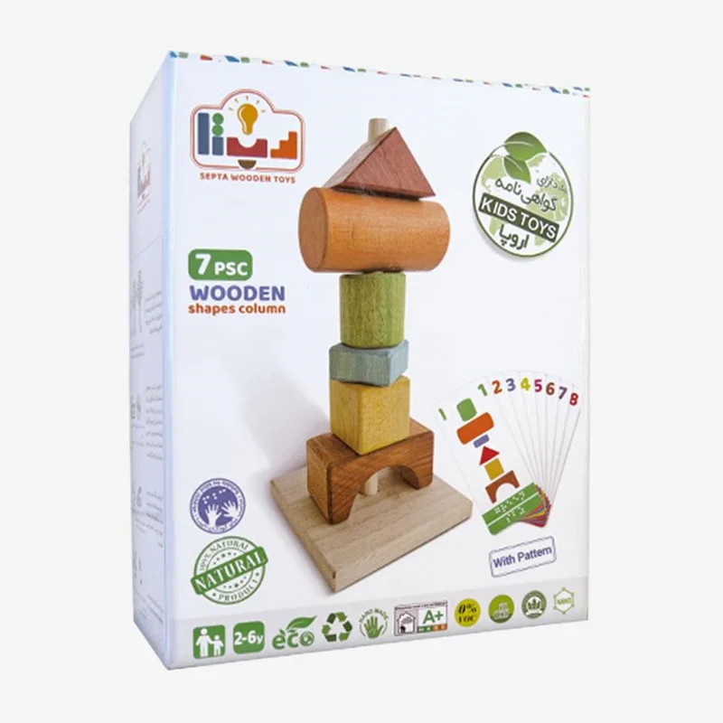 خرید بازی فکری ستون اشکال چوبی Wooden Shapes Column game