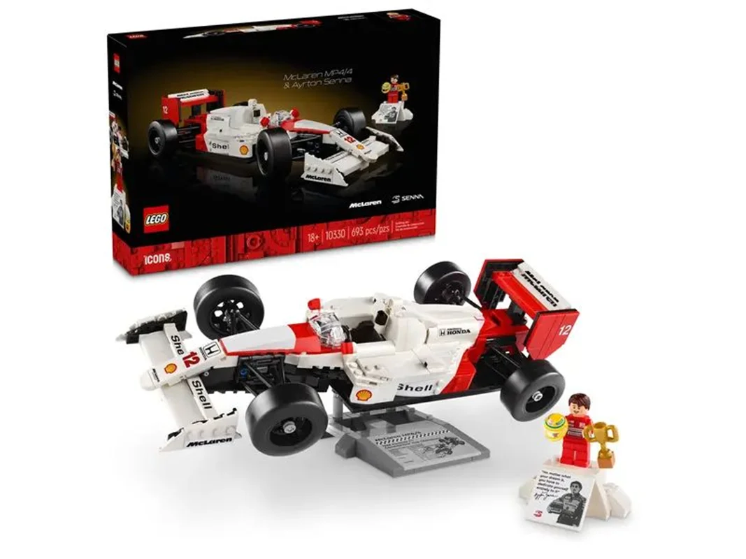 «جلوی جعبه لگو ماشین فرمول یک McLaren MP4/4 & Ayrton Senna 10330 با تصویر محصول کاملشده