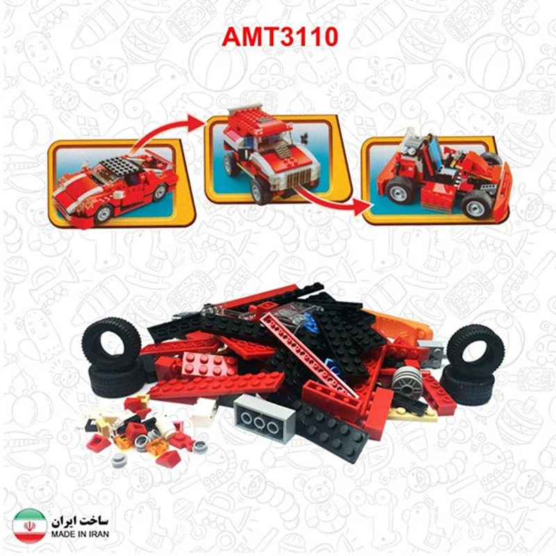 خرید لگو آواتویز «ماشین مسابقه 23 مدل» Avatoys Bricks Car Lego Amt3110