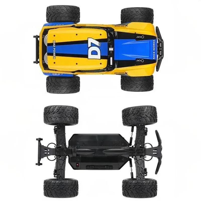 نمای بالا از ماشین کنترلی آفرود راک کراولر Rock Crawle  D7 به همراه زیر آن