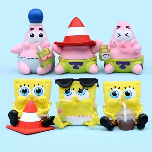 فیگور باب اسفنجی و پاتریک ست 6 تایی Spongebob Patrick Star Collection