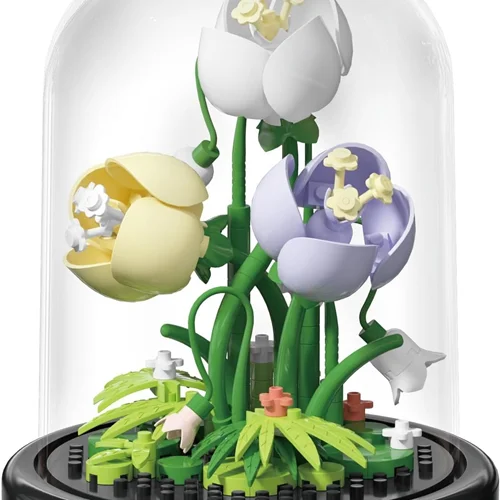 لگو گل های آفریقایی با محفظه شفاف Artificial Flowers 7237